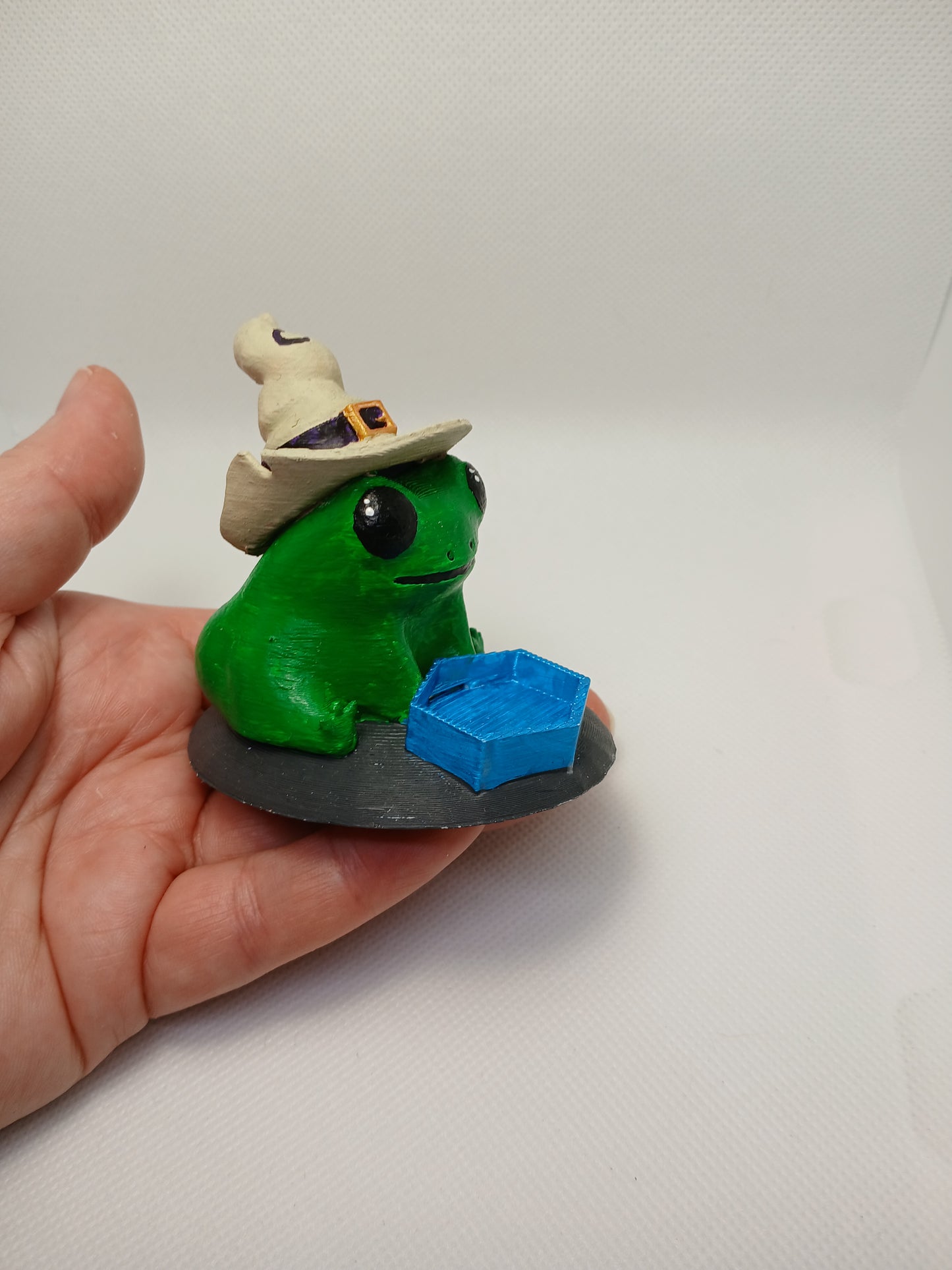 Dice holder Freddie the Frog with bowl.