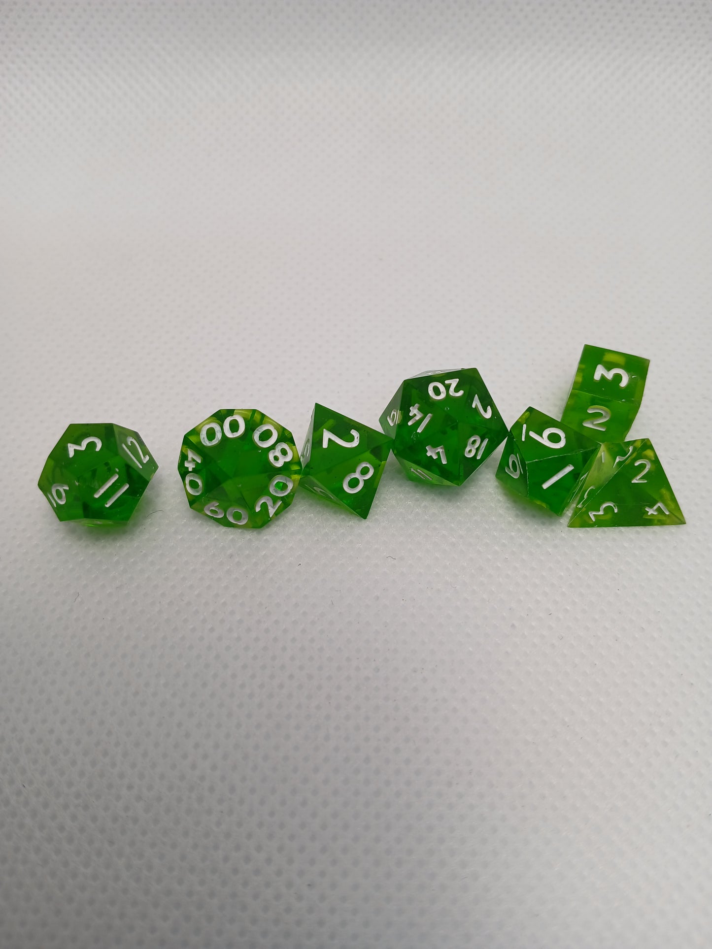 Dice set mini Gröna med vita siffror